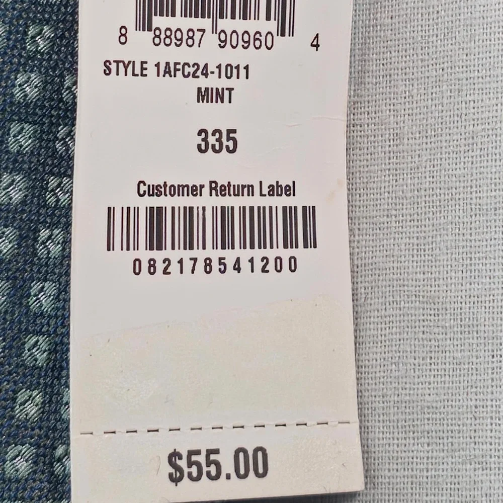 Alfani Mens Tie One Size Hazel Micro-Neat Mint Geometric Pattern Necktie NWT